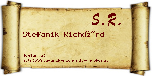 Stefanik Richárd névjegykártya